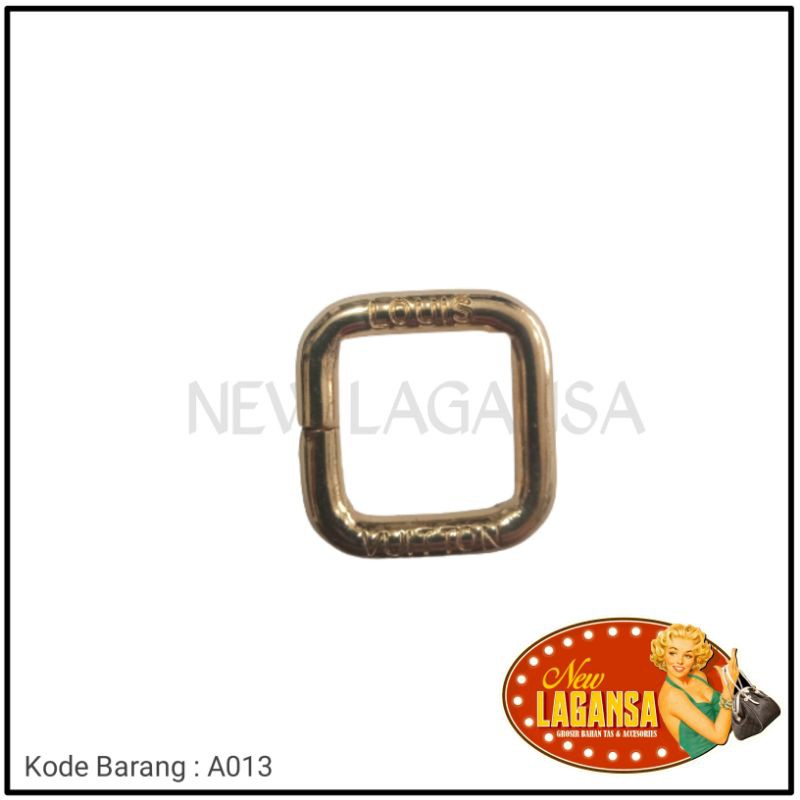 (A013) Ring Kotak 2cm Mas Muda / LOUIS VUITTON Kawat 5.0mm - Aksesoris Tas & Dompet Wanita Fashion (