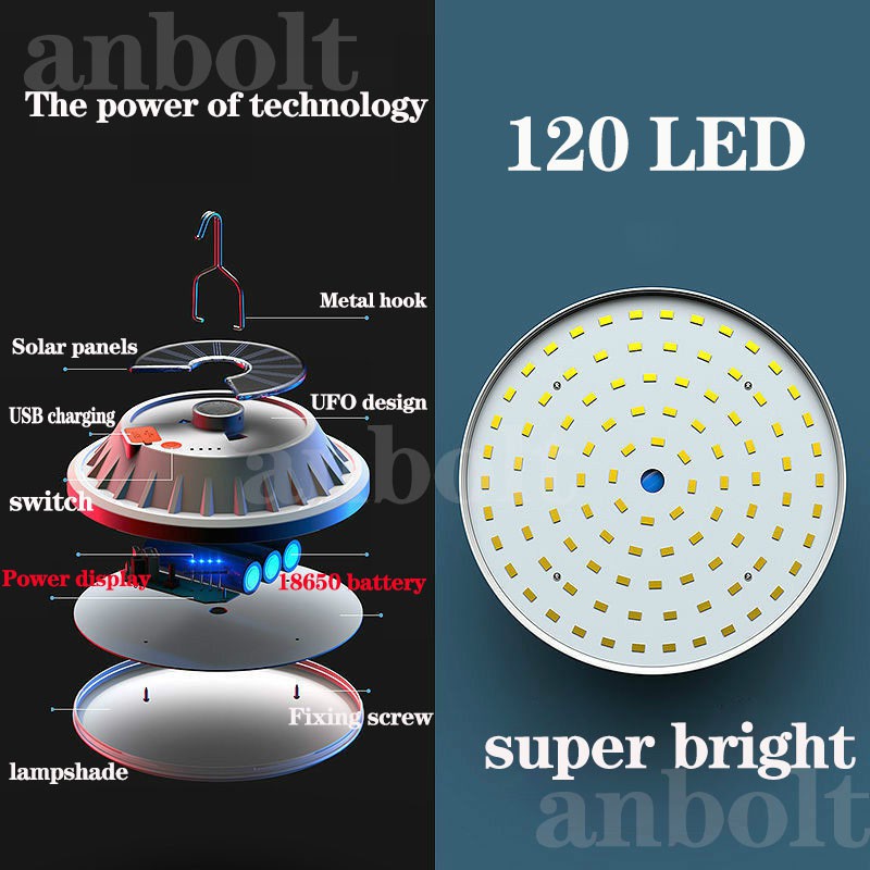 120led 5Modes LAMPU LED SOLAR CELL / BOHLAM TENAGA SURYA / LAMPU TENAGA MATAHARI / LAMPU EMERGENCY Remote Control