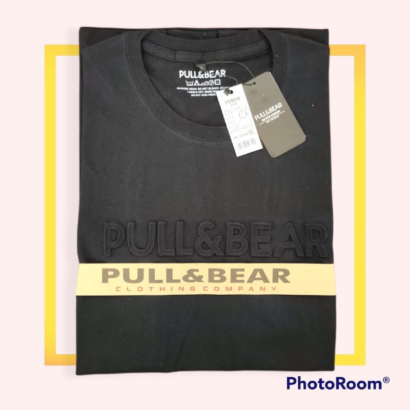 BAJU KAOS PRIA PULL AND BEAR EMBOSS ORIGINAL T-SHIRT DISTRO PROMO
