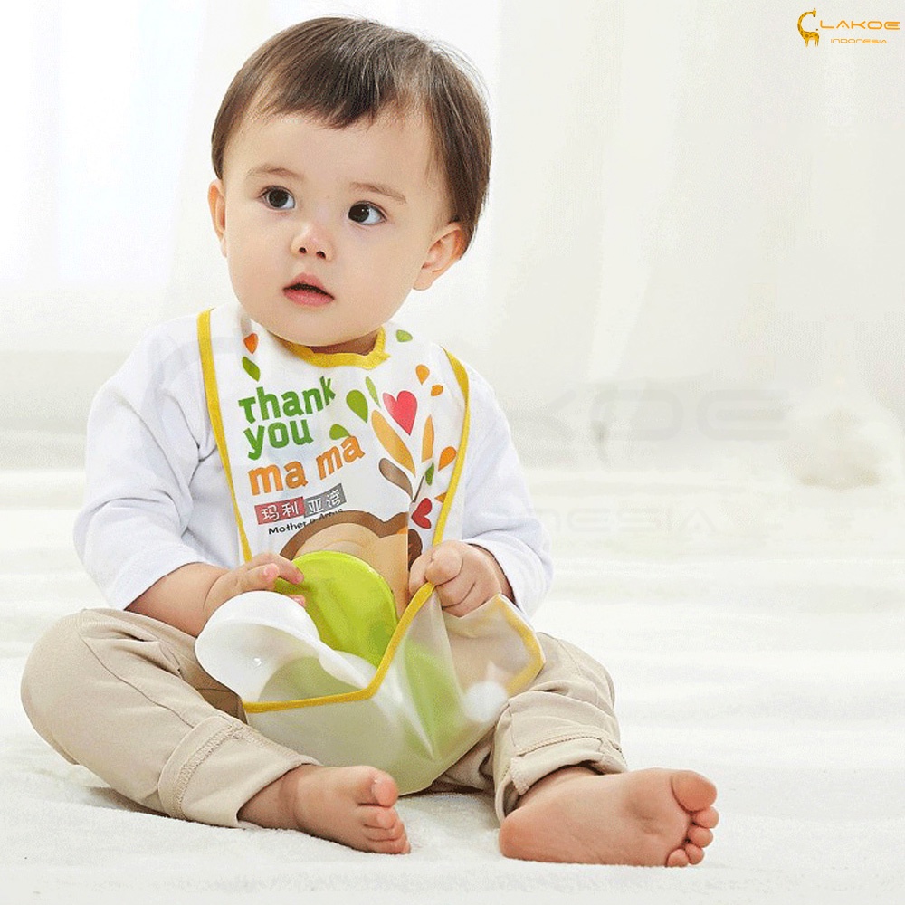 LAKOE Slabber bayi Eva/baby bibs/ Celemek EVA Bayi