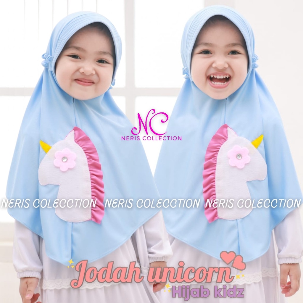 Bergo Anak Jodah Uniqorn / Hijab Anak TK Kekinian / Hijab Anak TK Tali Karet / Jilbab Anak Karakter 