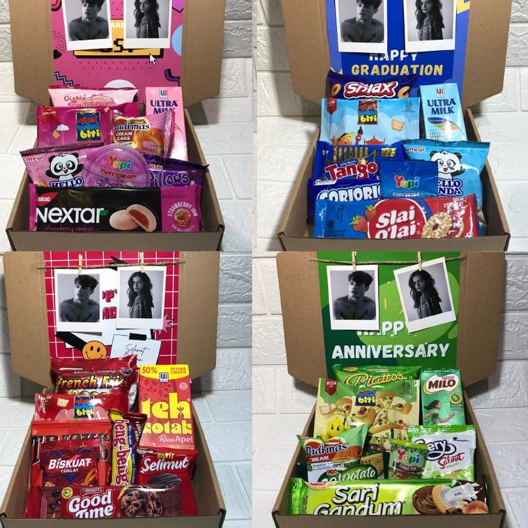 

₲ HAMPERS SNACK BOX GIFT BOX HAMPERS ULANG TAHUN / SNACK BOX WISUDA / ANNIVESARRY FREE POLAROID 7FFSW Seller