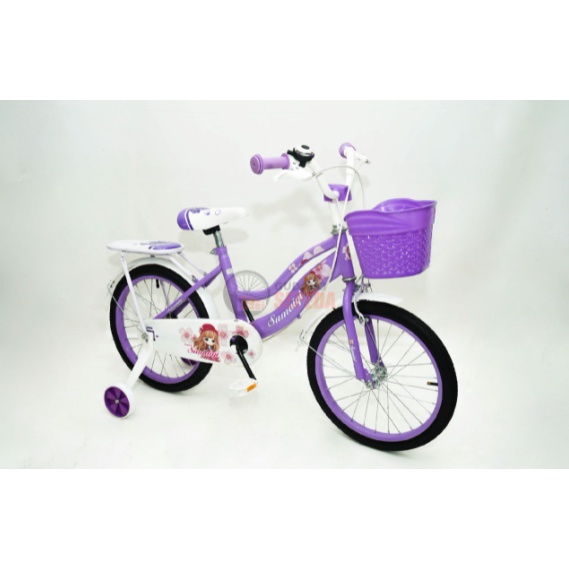 Sepeda mini Anak 18 inch Princess Sumaiqi cewek perempuan wanita Termurah warna pink ungu garansi-6