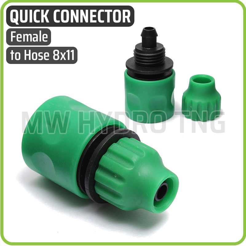 Quick Connector Female to 8 mm x 11 mm Hose, Konektor Selang 8x11mm