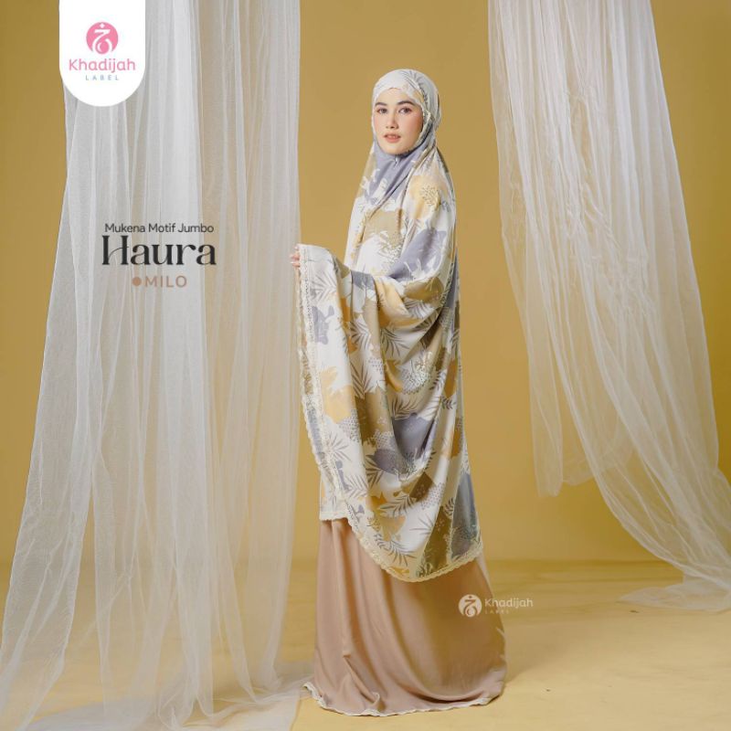 Mukena jumbo HAURA 2 in 1 Khadijah label