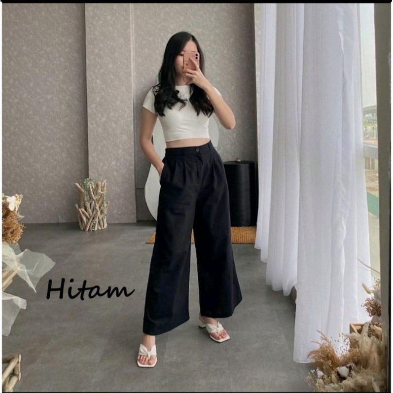 Highwaist Kulot Linen Import Kulot Linen Premium Laura Slim Seoul