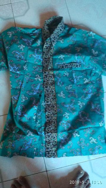Kemeja Batik Lengan Panjang 021 Risna Batik Hrb0626 Hem Batik Murah Seno Sogan Bakung Padi Manggar