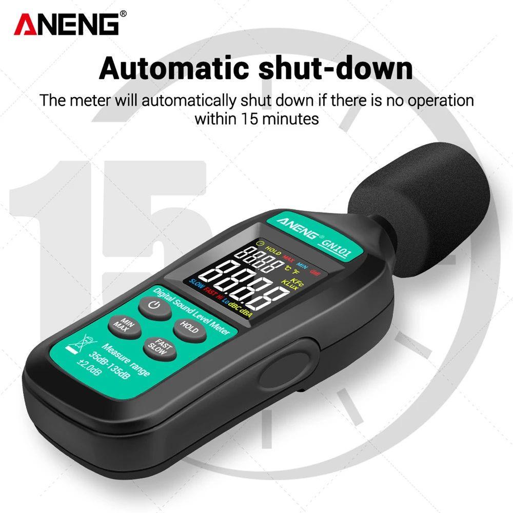 Solighter Digital Noise Meter Presisi Tinggi 35-135 db Diagnostik-Alat Pengukur Tingkat Suara Cerdas