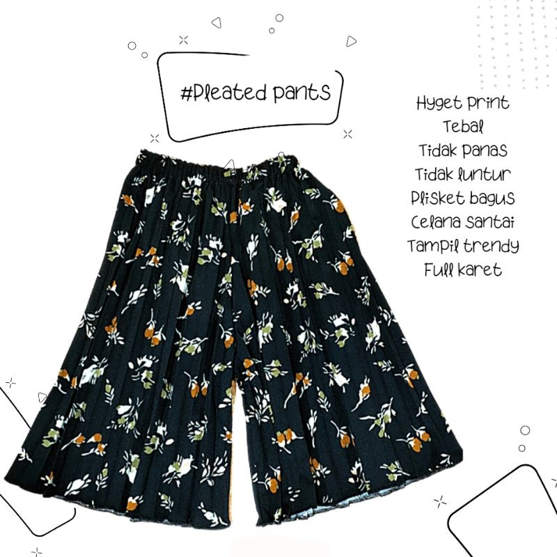 AM27 CELANA PENDEK PLISKET DEWASA JUMBO Motif bunga Pleated Hot Pants