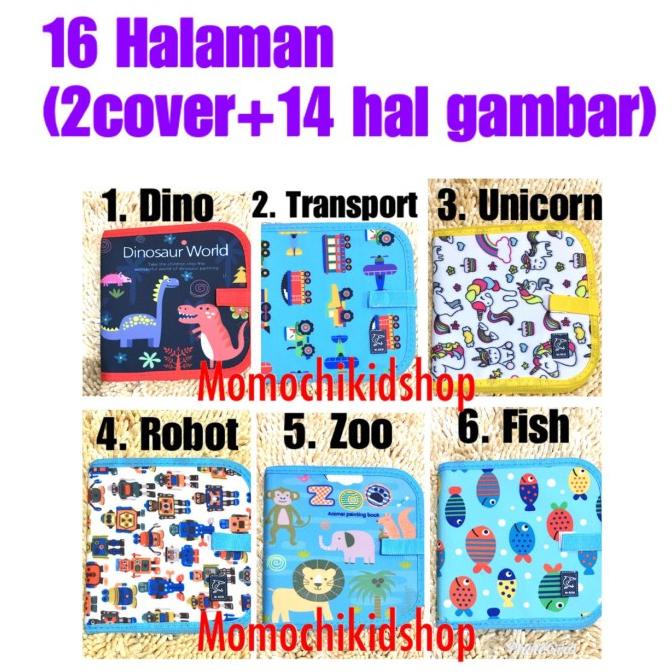 

[BISA COD] Buku Gambar Portable Magic Bisa Dihapus Free 12 Pena Warna dan Tisu Ba