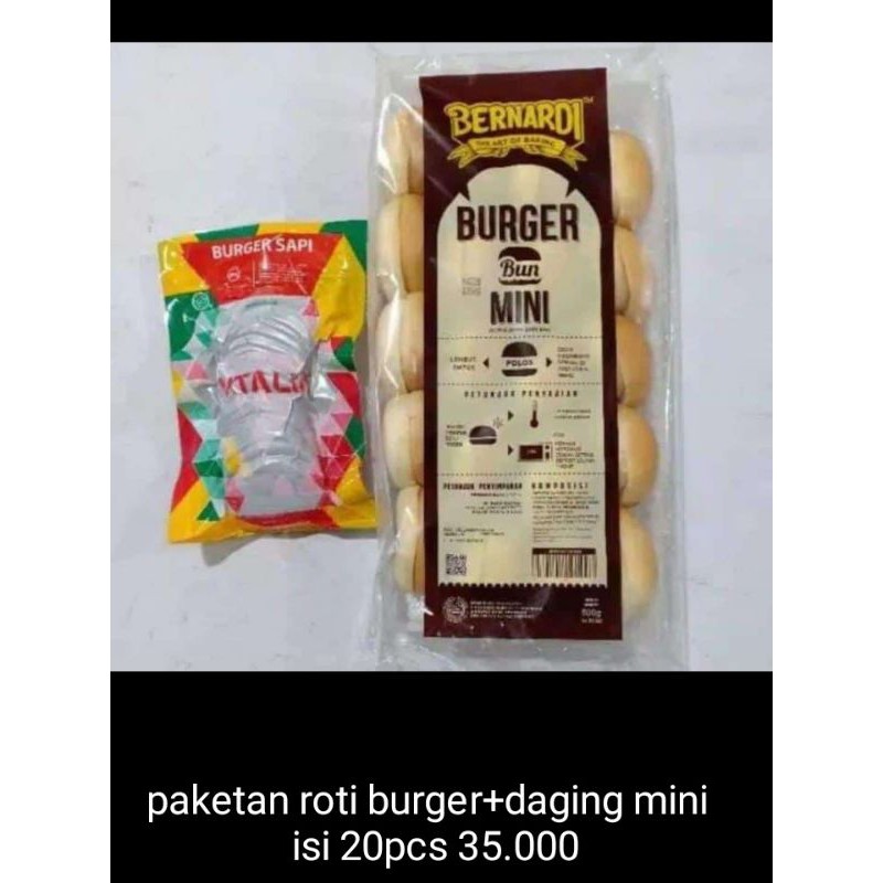

roti burger / daging burger / paket burger mini