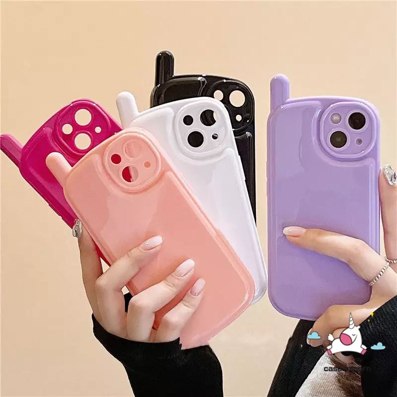 Soft Case TPU Glossy Motif Kartun Macaron Vintage Untuk iPhone 11 12 13 Pro Max 11Pro 13Pro Max