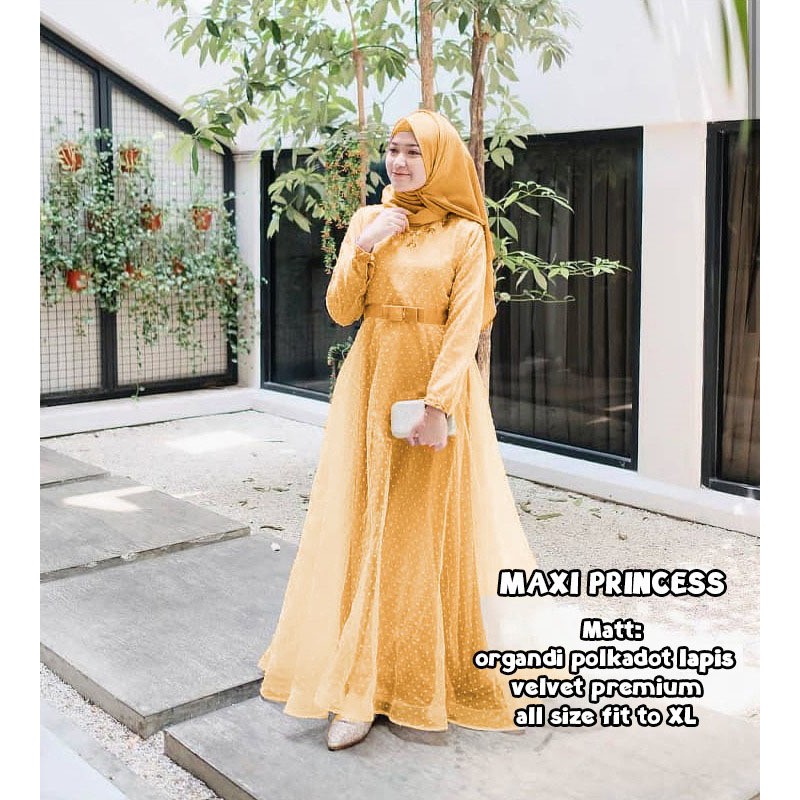 DRESS GAMIS KONDANGAN WANITA CEWEK PEREMPUAN WARNA MUSTARD KUNING TUA BAHAN ORGANZA PREMIUM