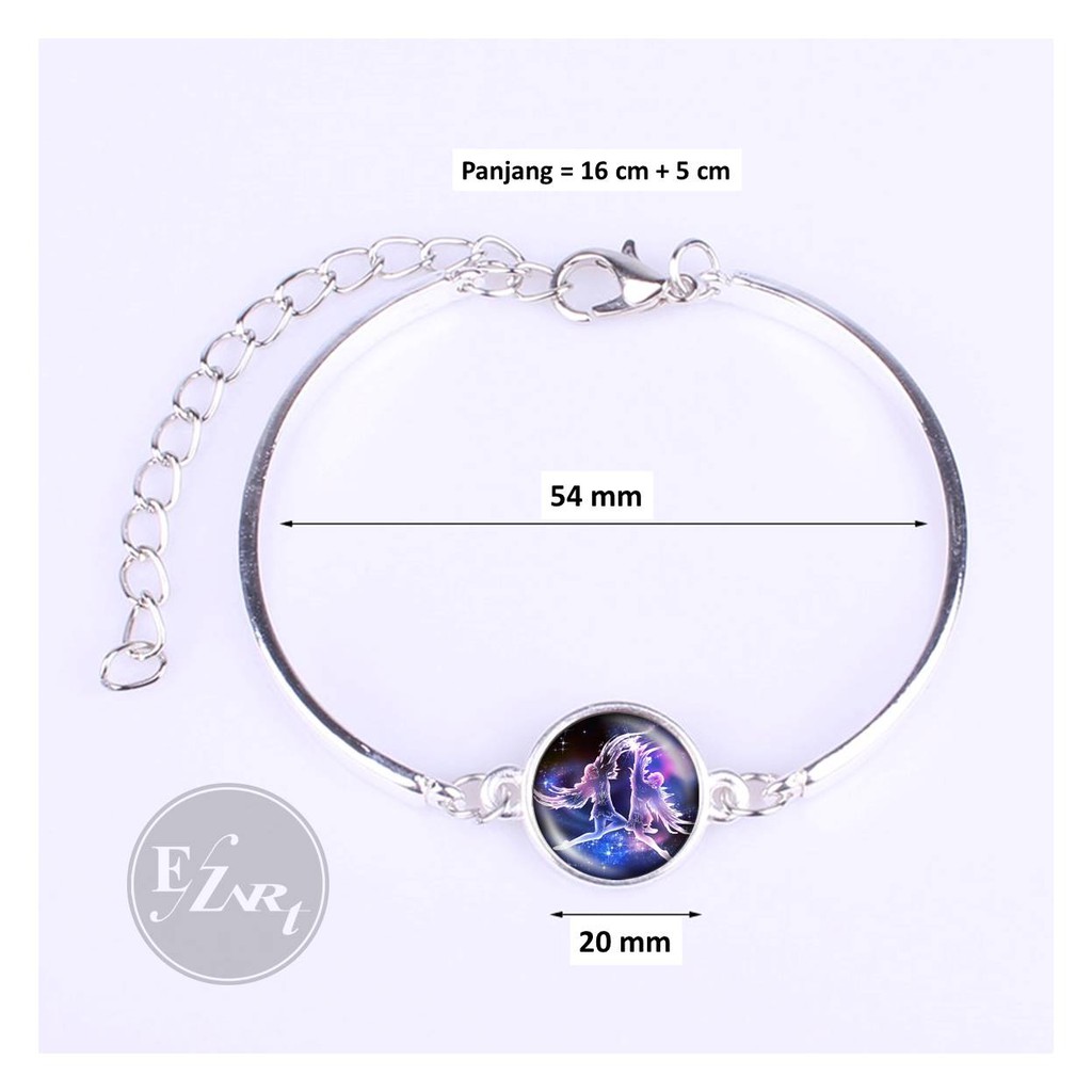 GELANG BANGLE ZODIAK WANITA STAINLESS STEEL 12 KONSTELASI ZODIAC HOROSCOPE