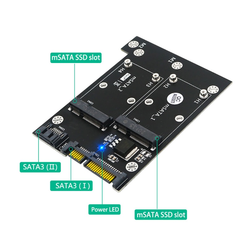 Btsg Portable Msata Ke Dual SATA3 Adapter 2-in-1 6Gbps Kartu NGFF Converter Kecepatan Tinggi