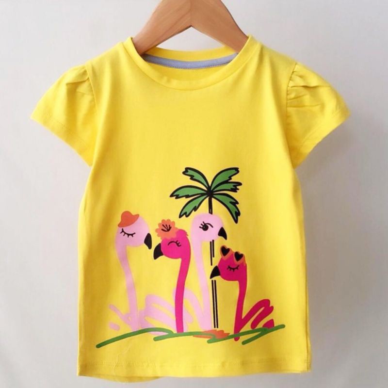 kaos anak perempuan lucu, baju anak cewe murah, kaos kuning angsa