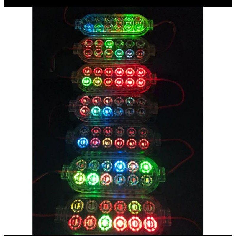 LAMPU LED RGB Ultrasonic 12 Mata 12 V