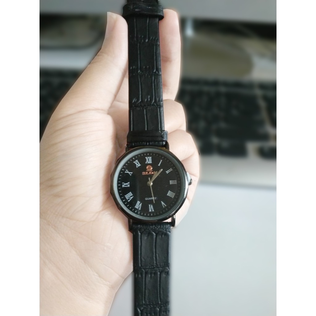 Jam Tangan Kulit SLDA Wanita Fashion Korea Pencinta Mode Clock Tinggi Tipis Minimalis Kulit Asli