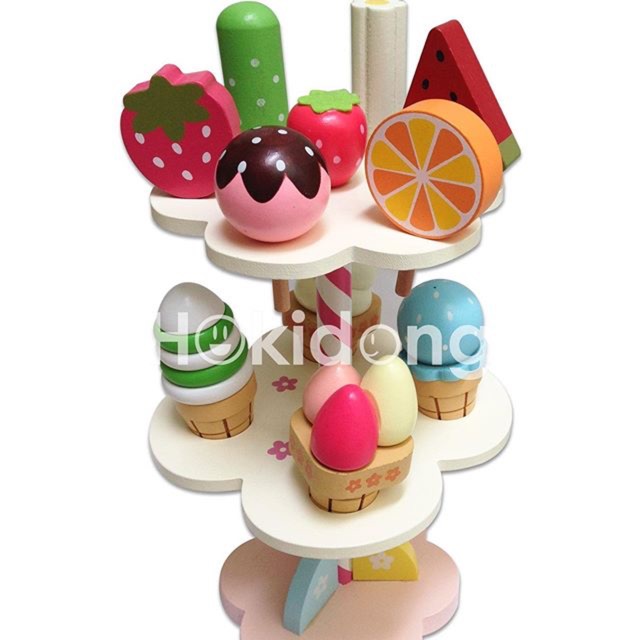 Wooden Ice Cream Tower Mother Garden mainan  kayu Shopee  