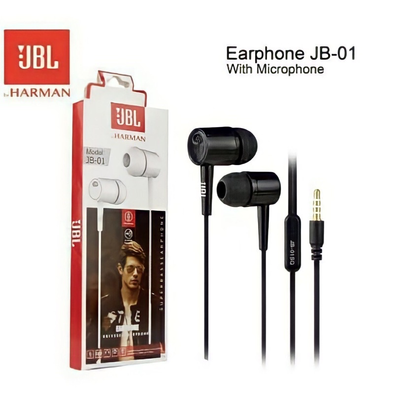 Handsfree Hansfree JBL JB01 Purebass Earphone JBL JB-01 Headset JBL JB-01 Stereo Bass