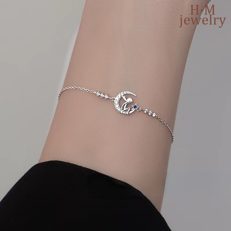 Gelang Bahan S925 Silver Aksen Berlian