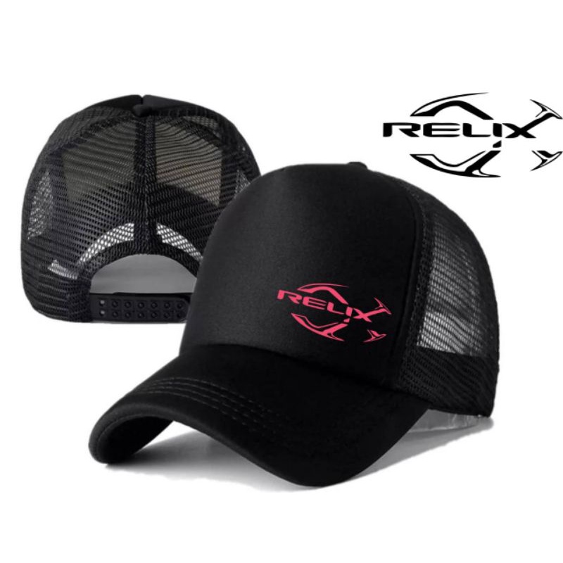 topi memancing logo pink topi dewasa pria wanita