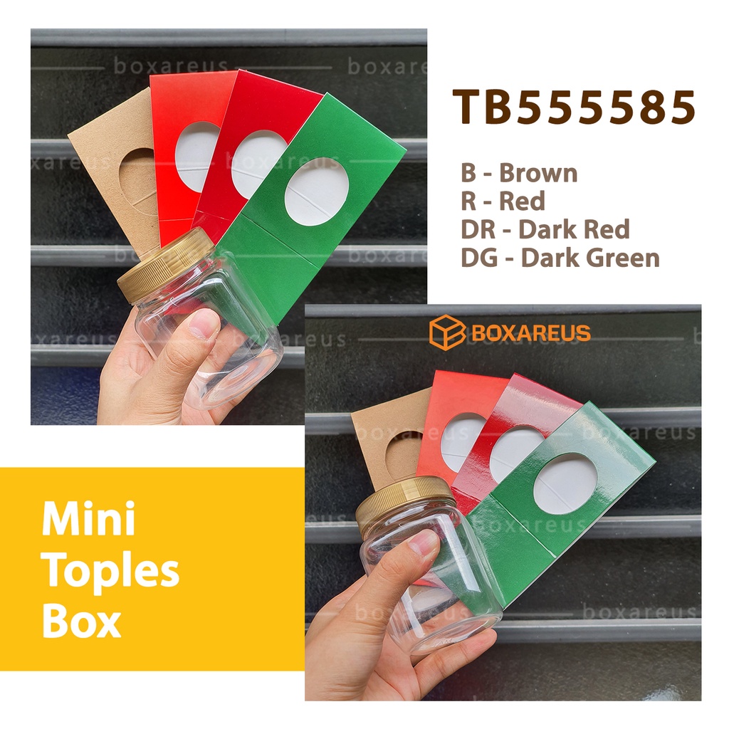 Dus Box Kemasan Toples Plastik jar Kotak 210mL. Label Hiasan - TB555585