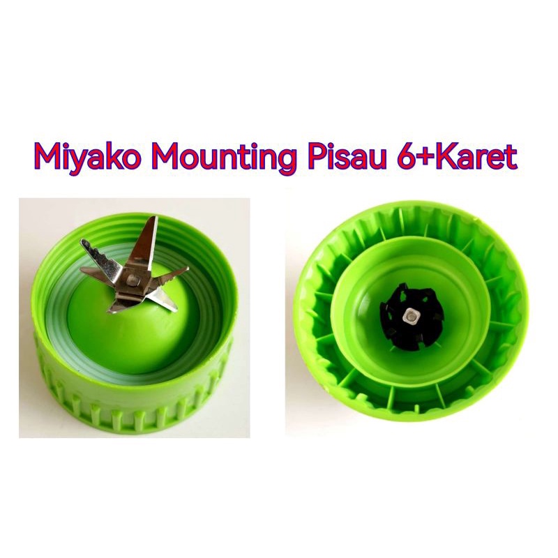 Miyako Mounting Blender Hijau Pisau 6 + Karet