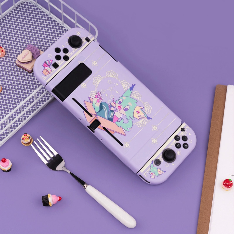 Casing Pelindung Bahan Tpu Motif Kartun Hewan Warna-Warni Untuk Nintendo Switch