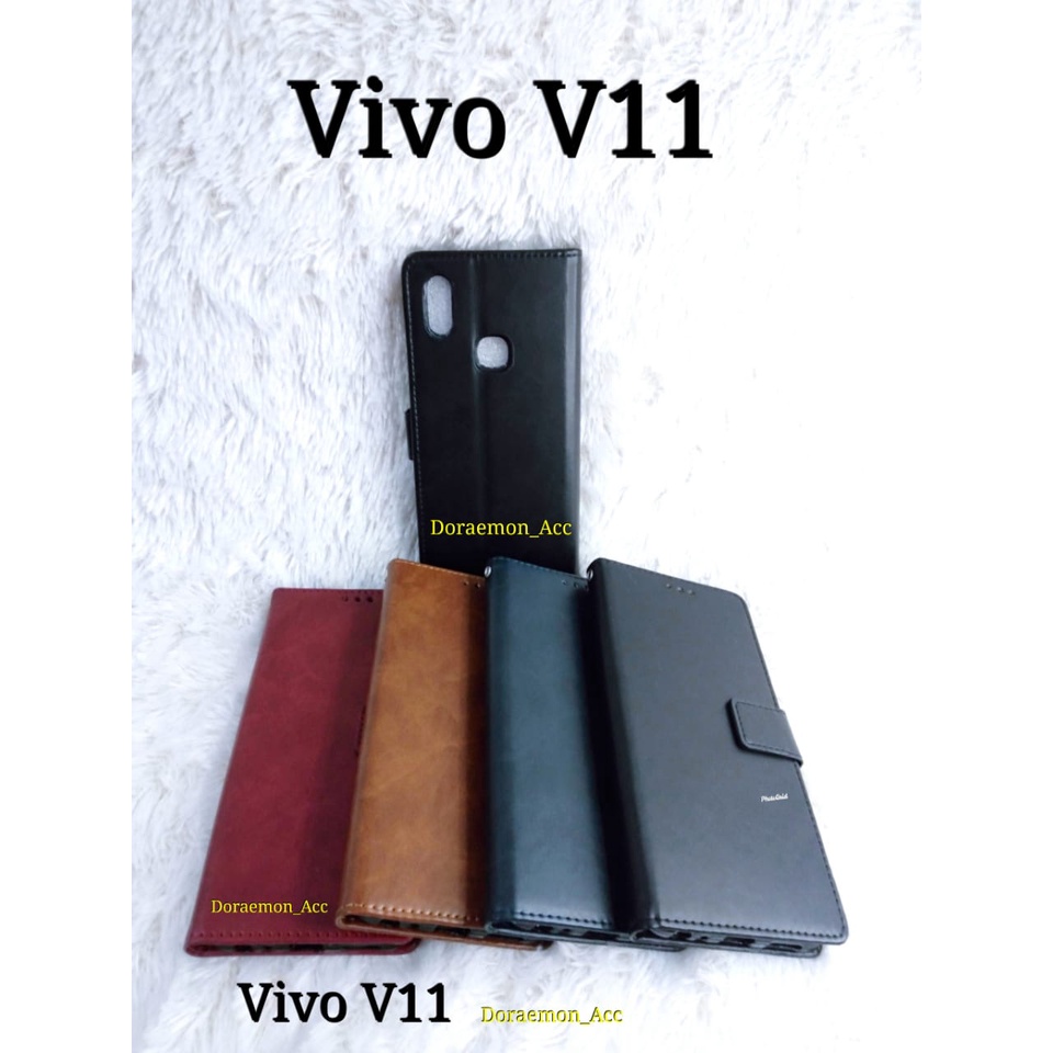 LEATHER FLIP COVER VIVO V11 1806 - WALLET CASE KULIT - CASING