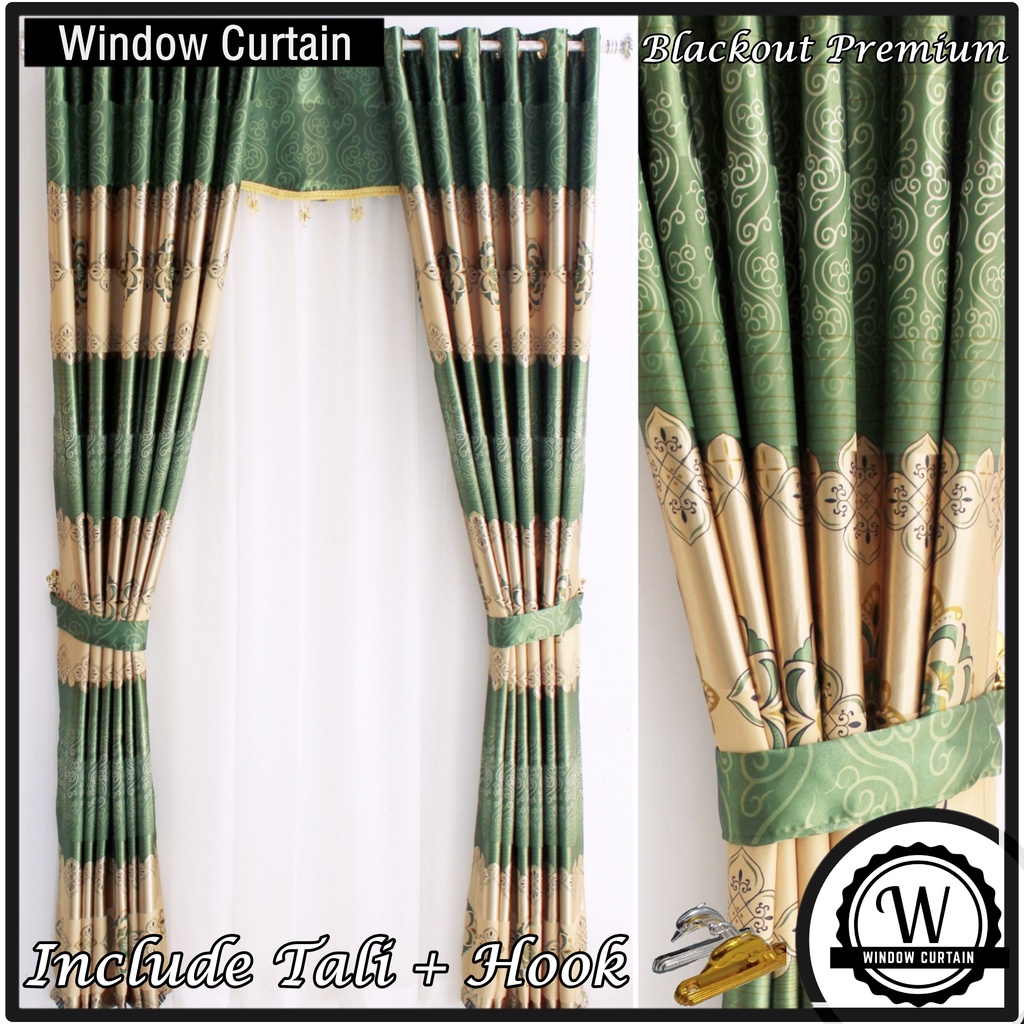 GORDEN BLACKOUT IMPORT MOTIF BATIK MINIMALIS TERBARU WARNA HIJAU MODEL SMOKERING