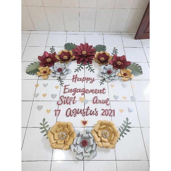 Paper Flower | Dekorasi Lamaran | Dekorasi Akad | Dekorasi Simpel | Hiasan Dinding | Bunga Kertas Ja