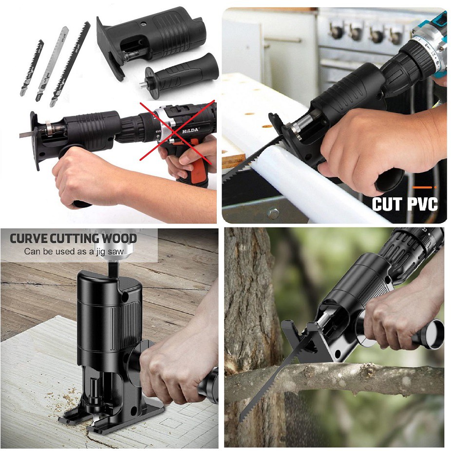 Adapter Mesin Jig Saw - Adaptor Bor ke gergaji Mesin gerjagi bor tangan konektor bor tangan