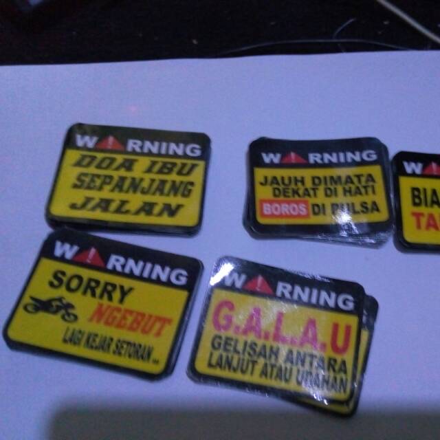 

stiker custom warning