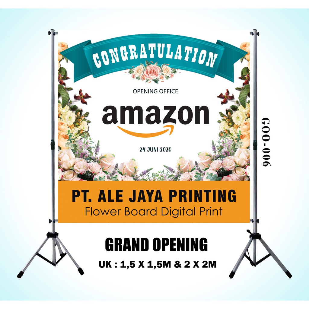 KARANGAN BUNGA GRAND OPENING DIGITAL PRINTING  TRIPOD BACKDROP  GO2