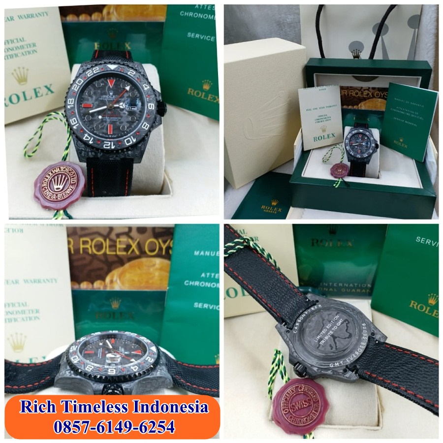 Cashback  Jam Tangan Pria Import Terbaru Rolex GMT-Master II DIW Diameter 40mm Forged Carbon JHF Gar