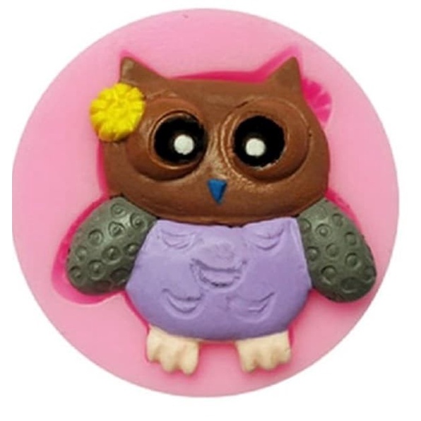 3D Silicon Mold Fondant Cake Decoration - Owl Shape #1