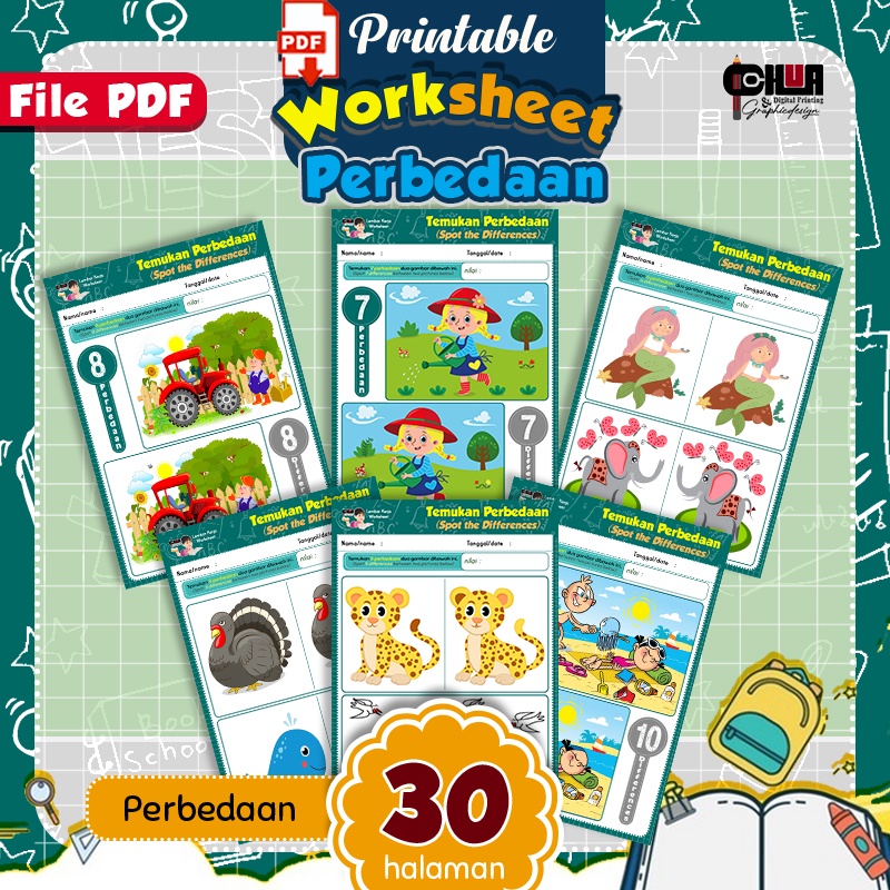 

Lembar Kerja Worksheet (file PDF) - Menemukan Perbedaan
