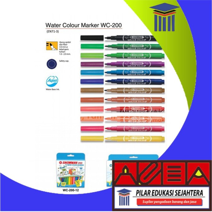 

SPIDOL SNOWMAN WATERCOLOR MARKER WC-200 MURAH 12 WARNA