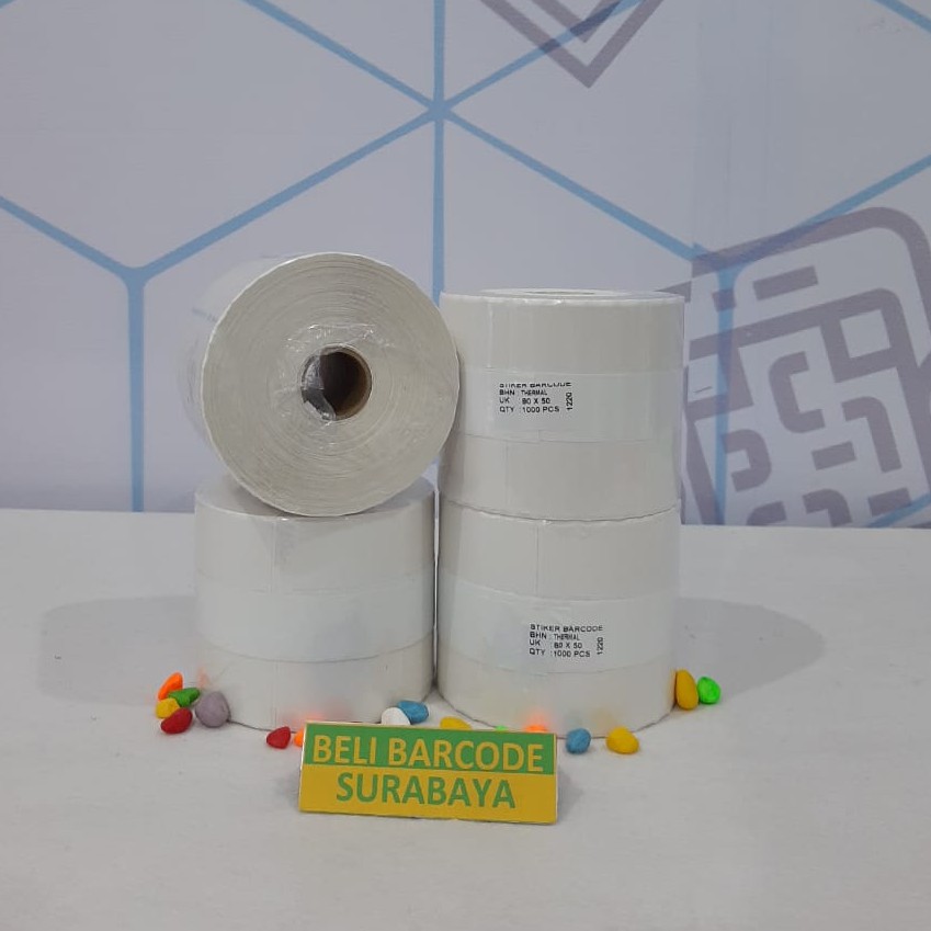 KERTAS STIKER LABEL THERMAL PRINTER XP-360 uk. 80X50 | 80 X 50 @1000