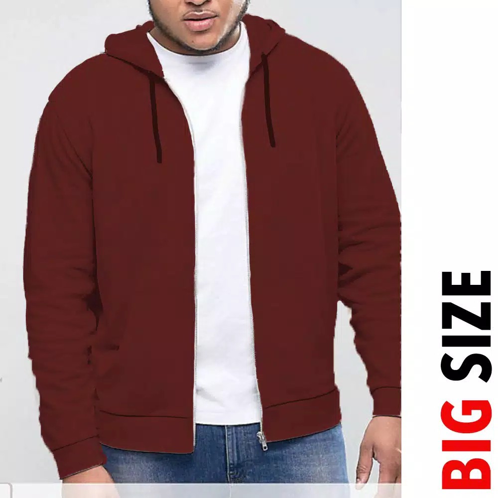 Jaket Hoodie Pria dewasa BigSIZE variasi seleting  - Vin