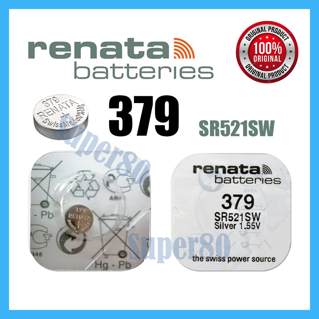 Renata Ori 379 SR521SW Baterai Jam Battery Batre Asli Original SR521 SW SR 521