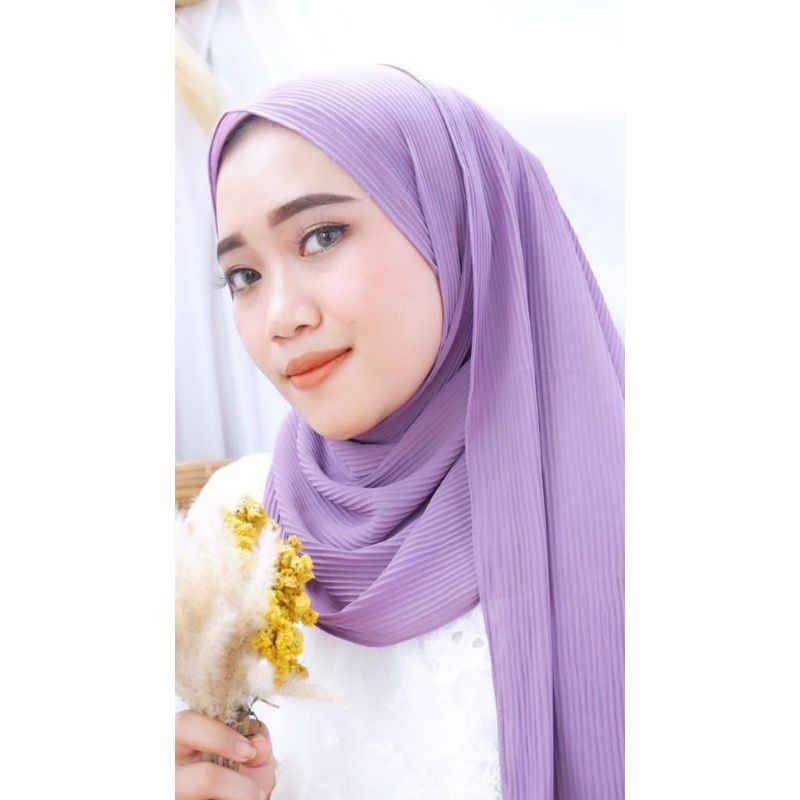 PROMO PASHMINA PLISKET/PASHMINA PLISKET FULL/Pashmina Plisket Diamond /Pashmina plated ORI SHINDY-lilac