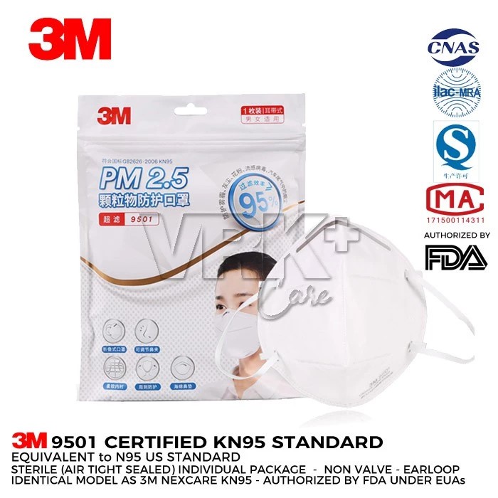 Masker 3M Nexcare N95 KN95 9501 - 3M 9501 Import