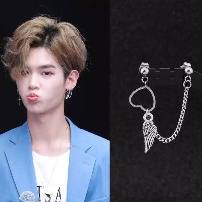 EE0400 - Anting JEPIT Tanpa Tindik Pria Wanita Kpop Korea BTS EXO GOT7