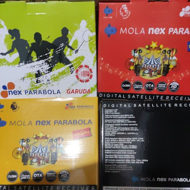 MOLA NEX PARABOLA /NEX GARUDA (BONUS HDMI),MNC+CHAMPION,MERAH/KUNING/HITAM/PUTIH/BIRU/HIJAU