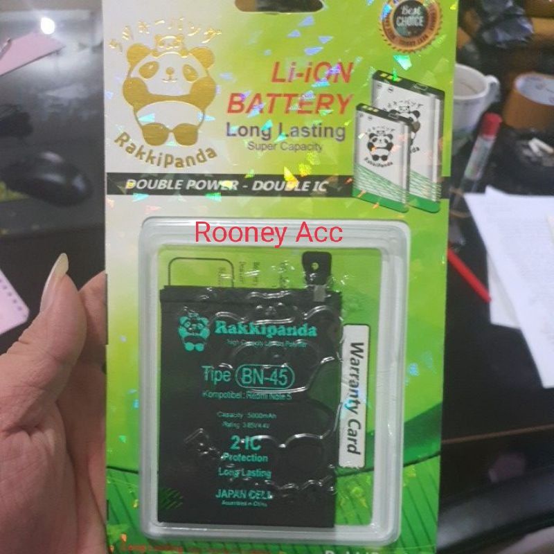 BATERAI RAKKIPANDA REDMI NOTE 5 BN45/BATERAI BATRE BETTERY RAKKIPANDA DOUBLE POWER XIAOMI BN45
