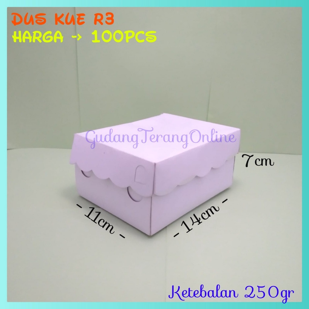 

Dos Kue R3 / Kardus Kue putih / dus jajan isi 100pc
