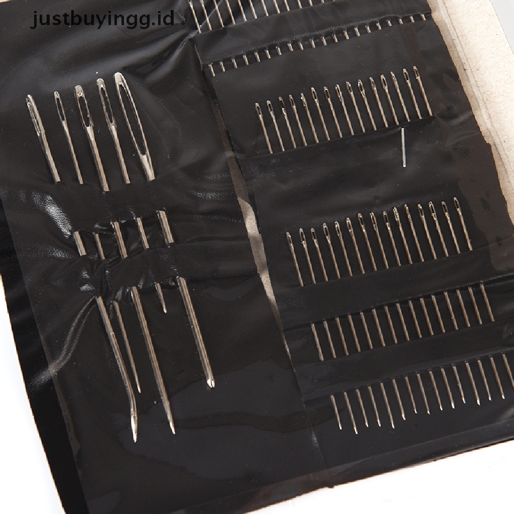 1 Set / 55pcs Jarum Jahit Bahan Stainless Steel Untuk Kerajinan Rumah Tangga