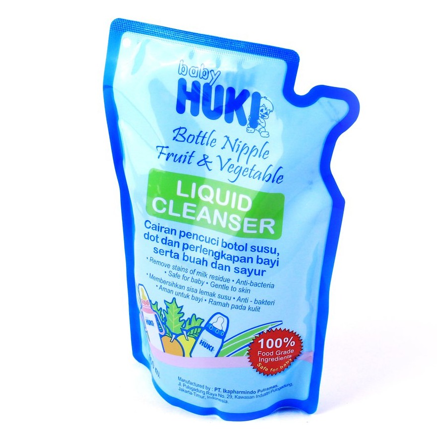 Huki Liquid Cleanser Refill 450ml - Sabun Cuci Botol Bayi, Sayur 450 ml